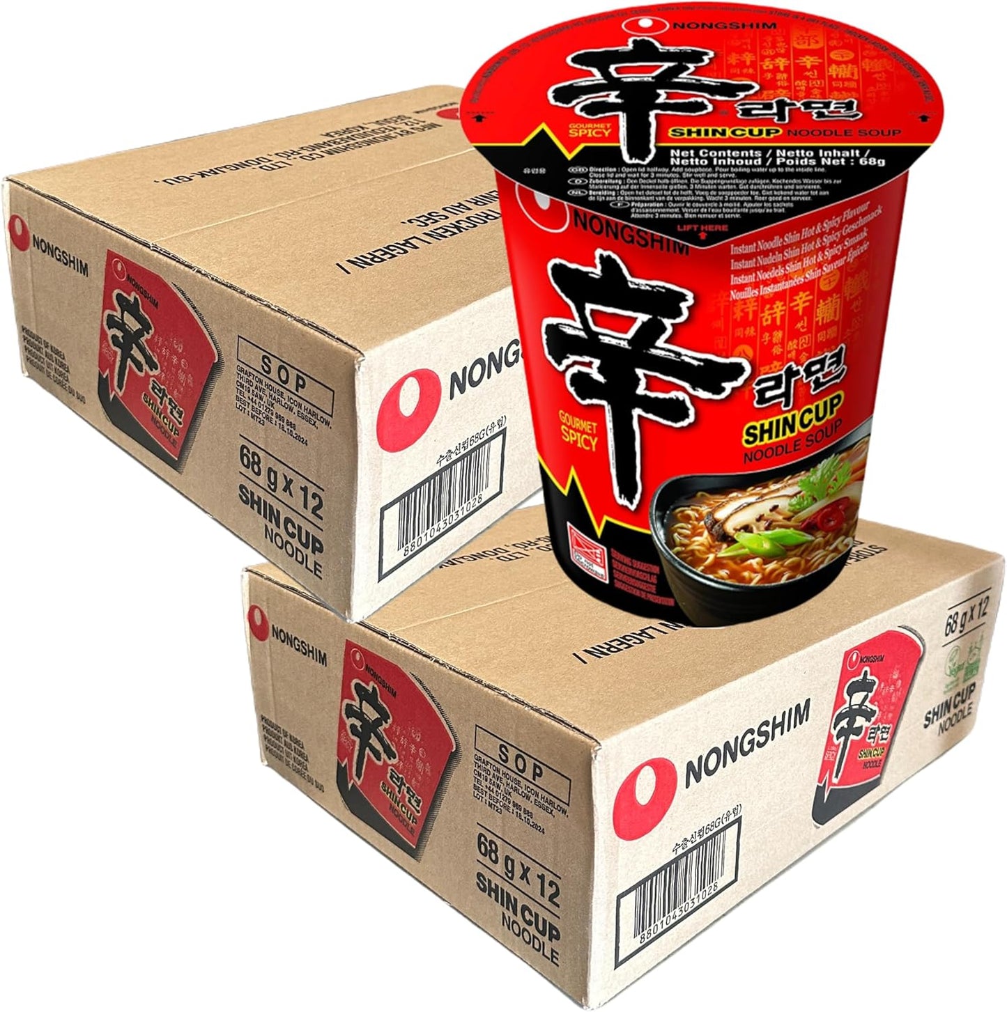 Nongshim Hot & Spicy Shin Cup Noodles, 68g
