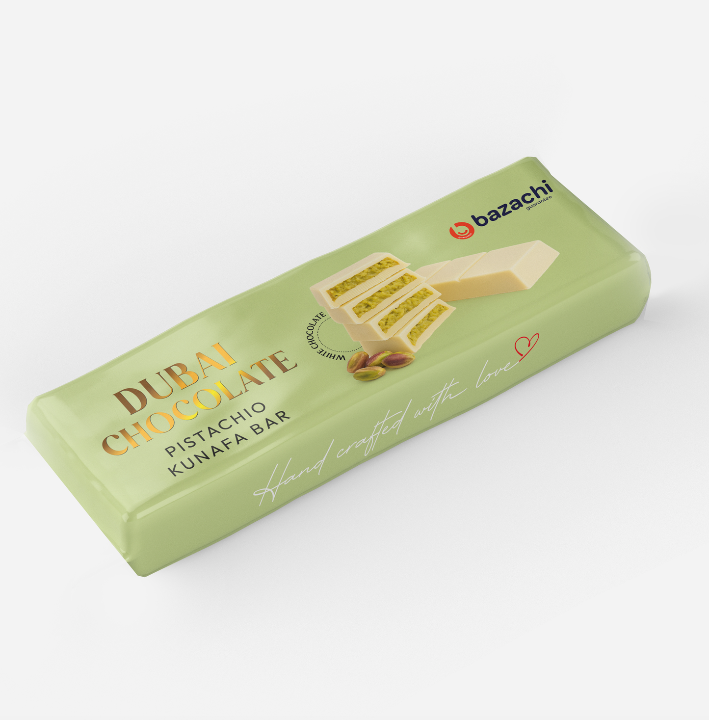 Dubai Chocolate – Pistachio Kunafa with White Chocolate (Handcrafted, 75g)