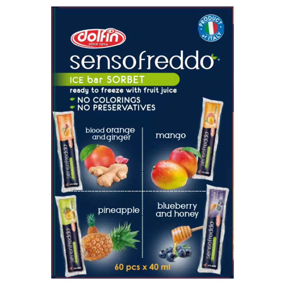 Sensofreddo Ready to Freeze Fruit Ice Lollies, 60x40ml