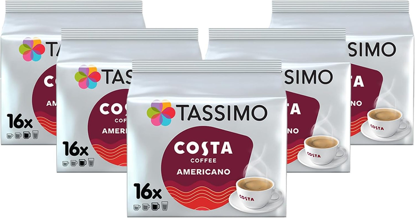 Tassimo Costa Americano Coffee Pods, 16 Capsules
