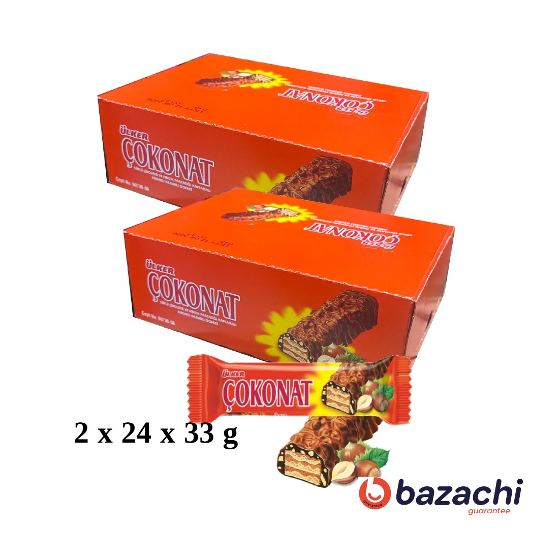 Ulker Cokonat Wafer with Hazelnut, 24x33g