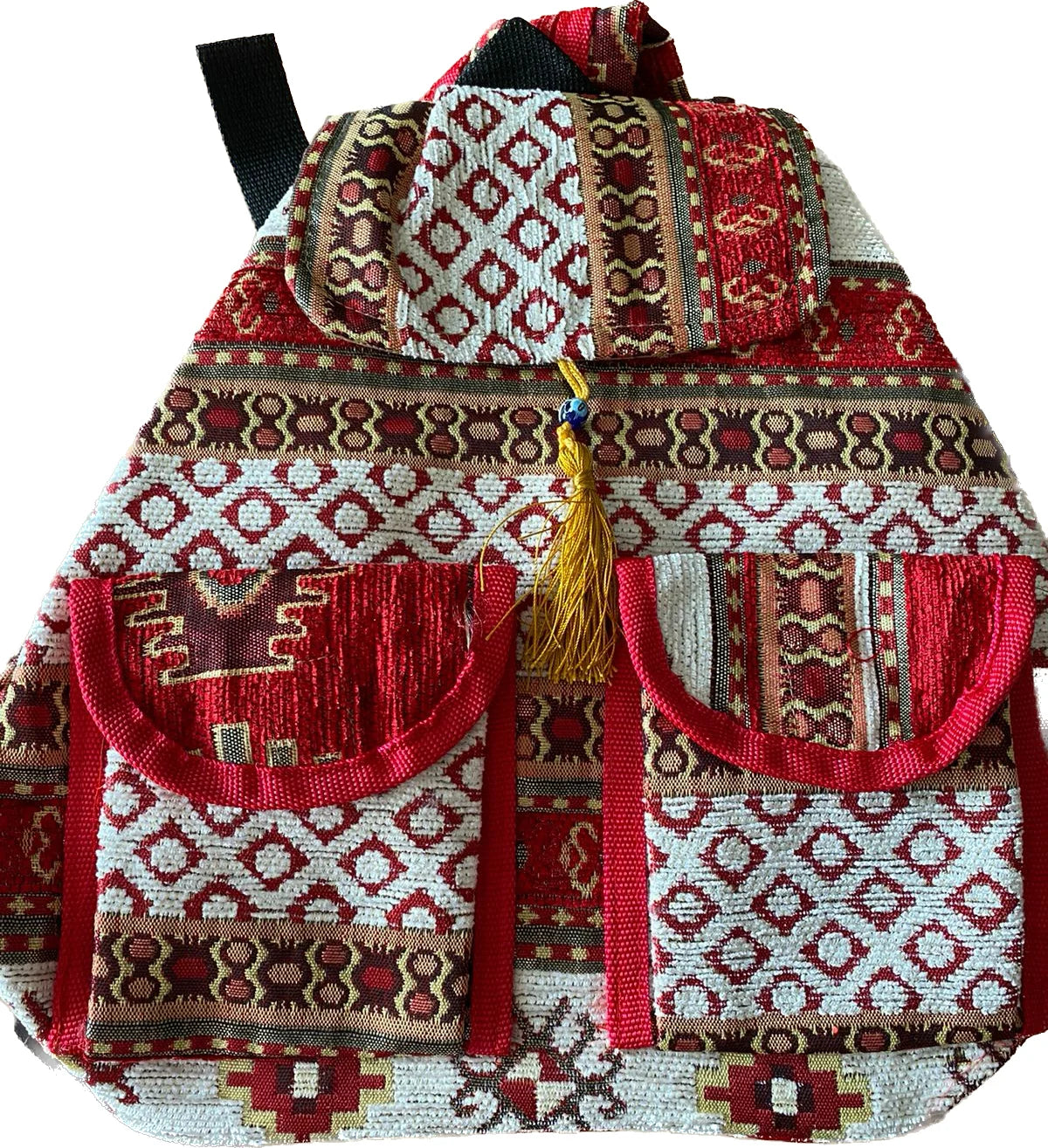 Kilim Fabric Traditional Design Eco- Friendly Handwoven Women's Mini Backpack