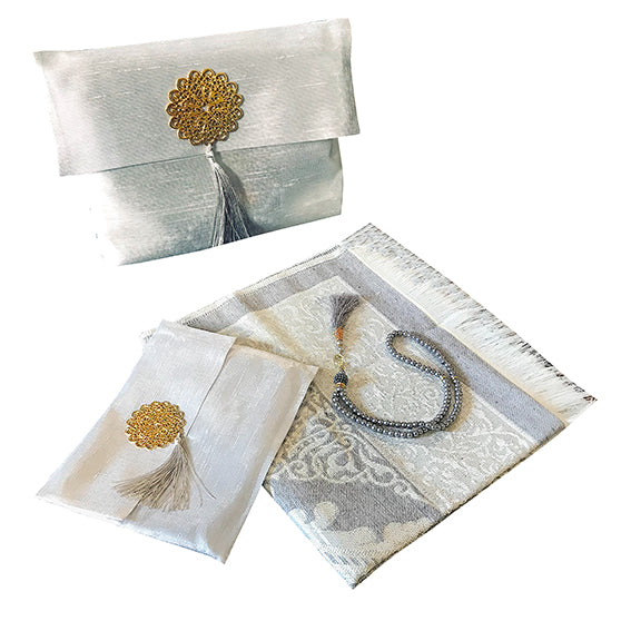 Mihrab Taffeta Ottoman Prayer Mat with Gift Bag and Tasbih