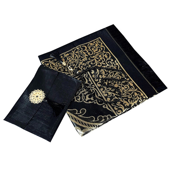 Mihrab Taffeta Ottoman Prayer Mat with Gift Bag and Tasbih