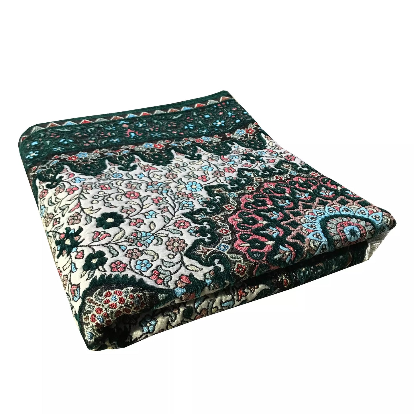 Ottoman Design, Embroidered Floral Prayer Rug with Gift Box