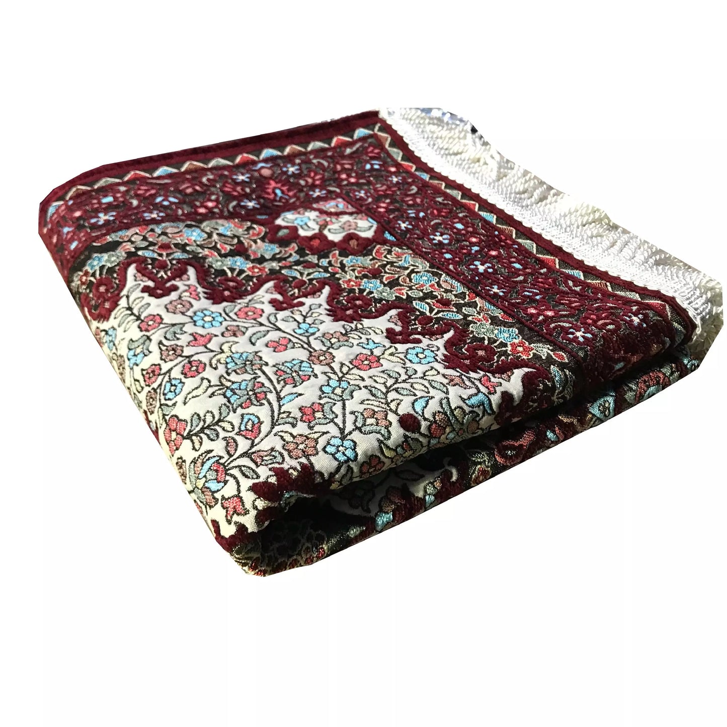 Ottoman Design, Embroidered Floral Prayer Rug with Gift Box