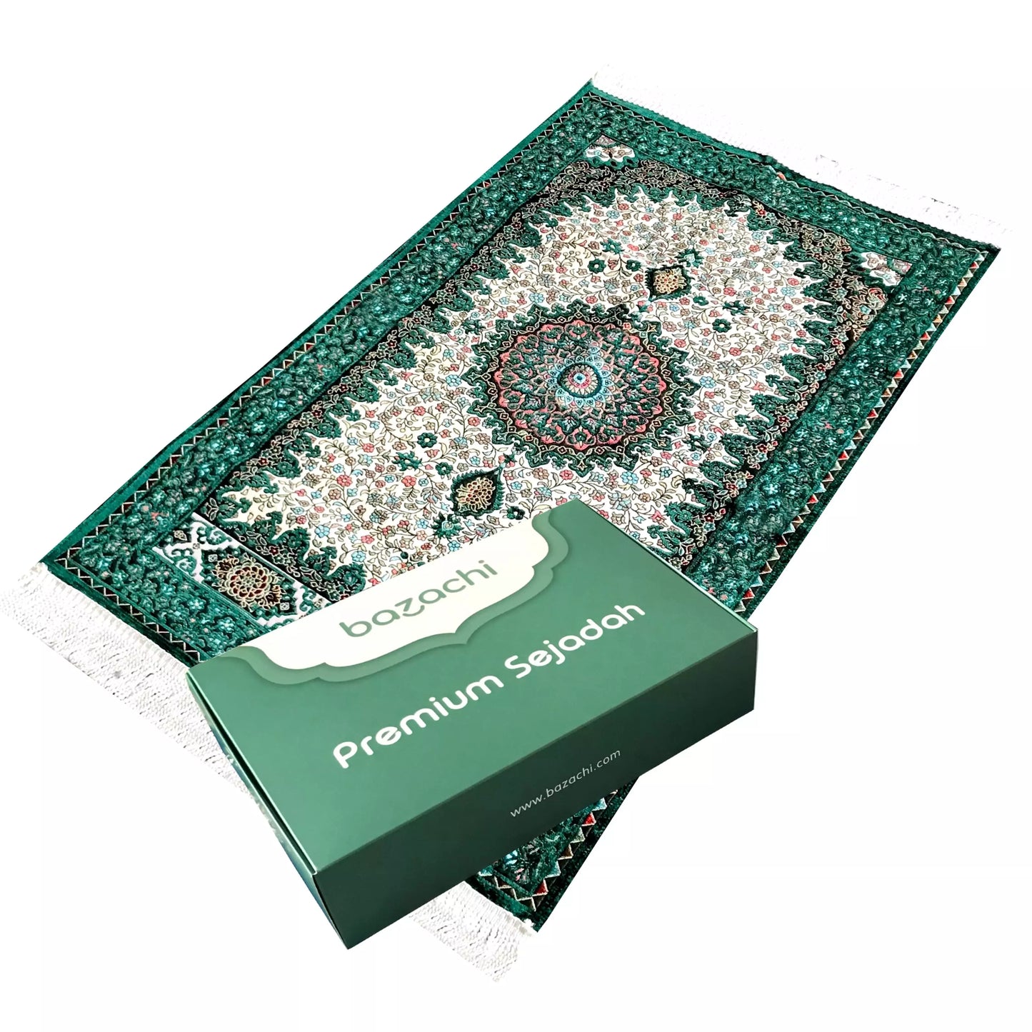 Ottoman Design, Embroidered Floral Prayer Rug with Gift Box