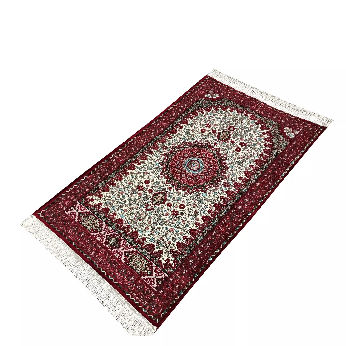 Ottoman Design, Embroidered Floral Prayer Rug with Gift Box