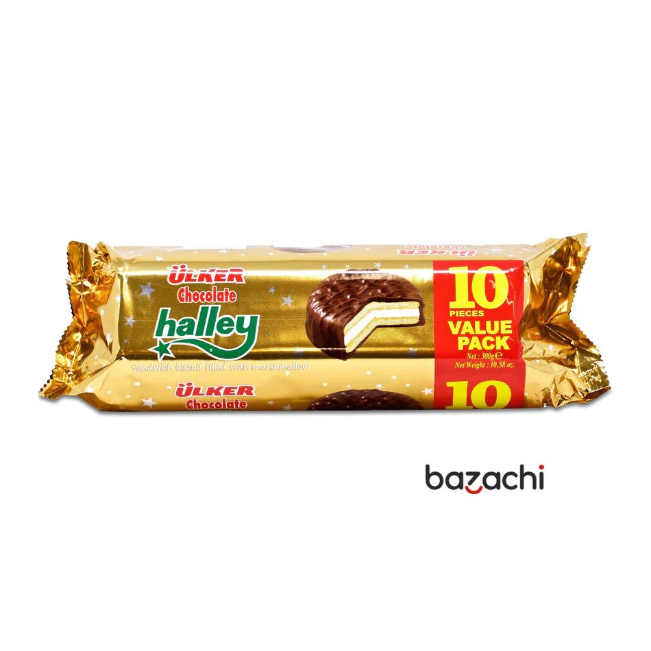 Ulker Halley Chocolate Biscuit Filled with Marshmallow