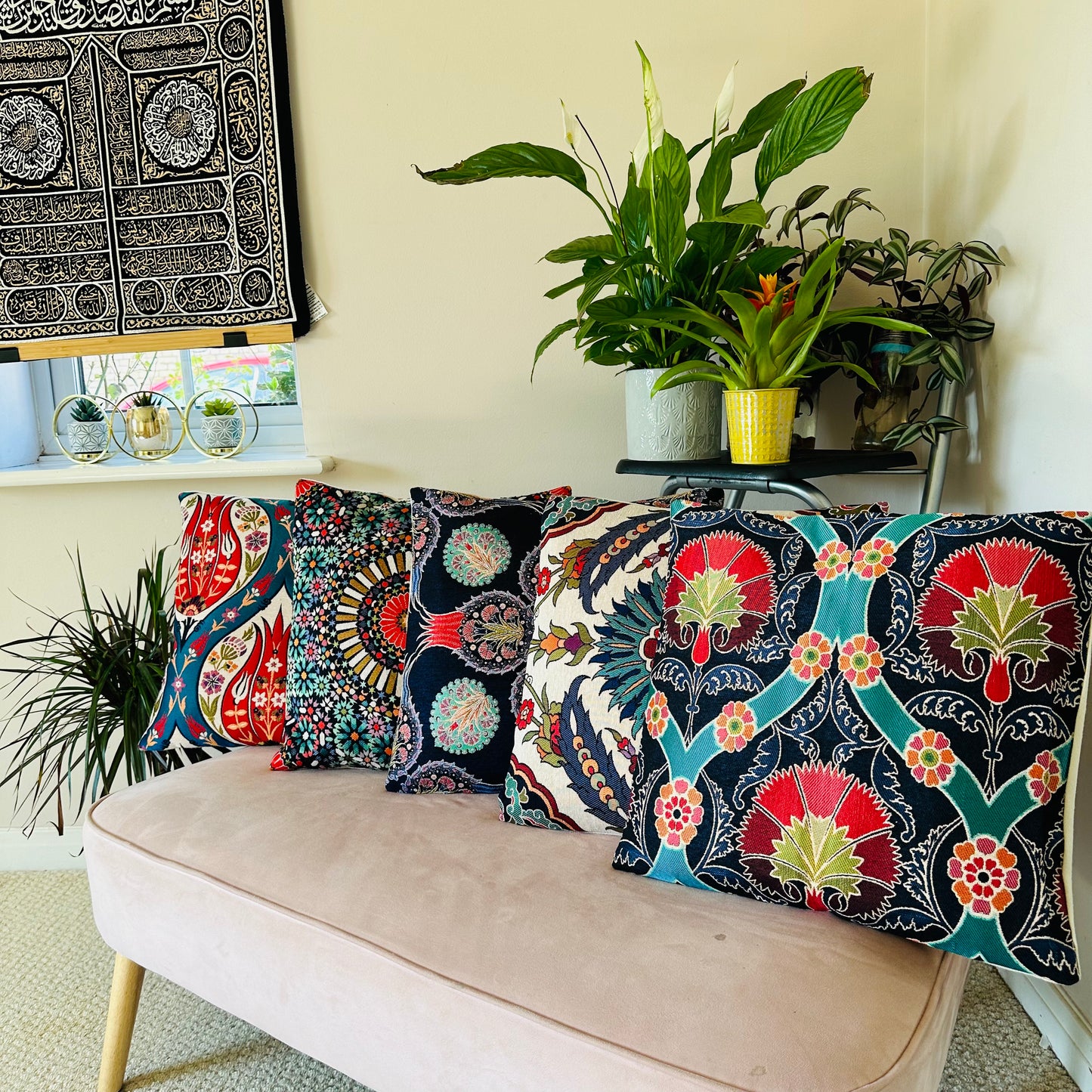 Ottoman Design Embroidered Cushion Cover (43 x 43 cm)