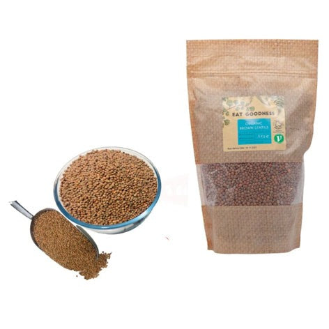 GMO Free Organic Brown Lentils 1kg