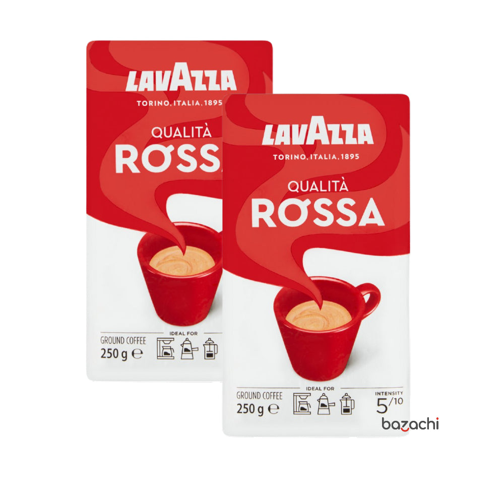 Lavazza Qualità Rossa - Arabica and Robusta Medium Roast Ground Coffee Expresso, 250g