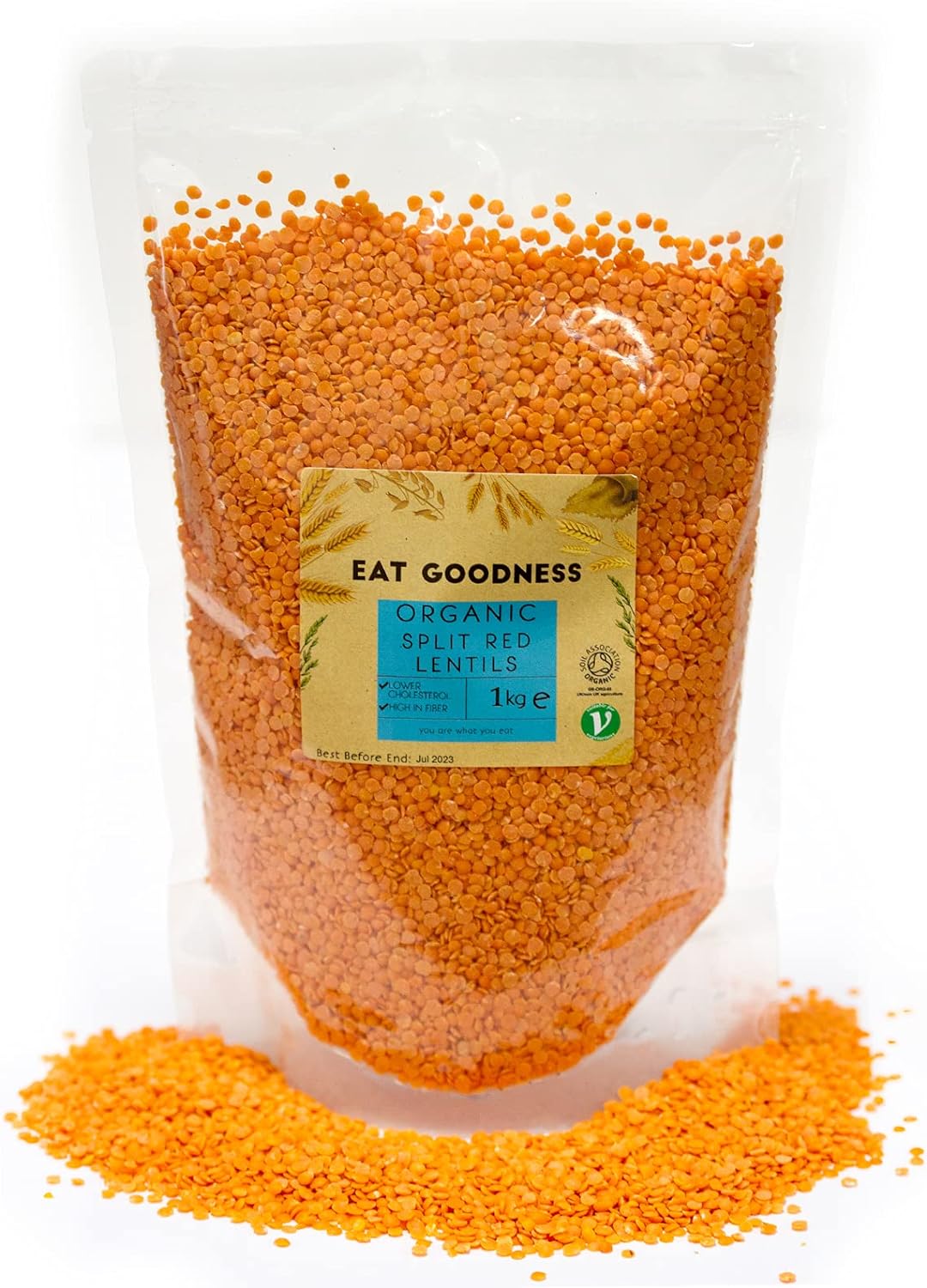 Certified Organic GMO Free Red Lentil Split 1 kg