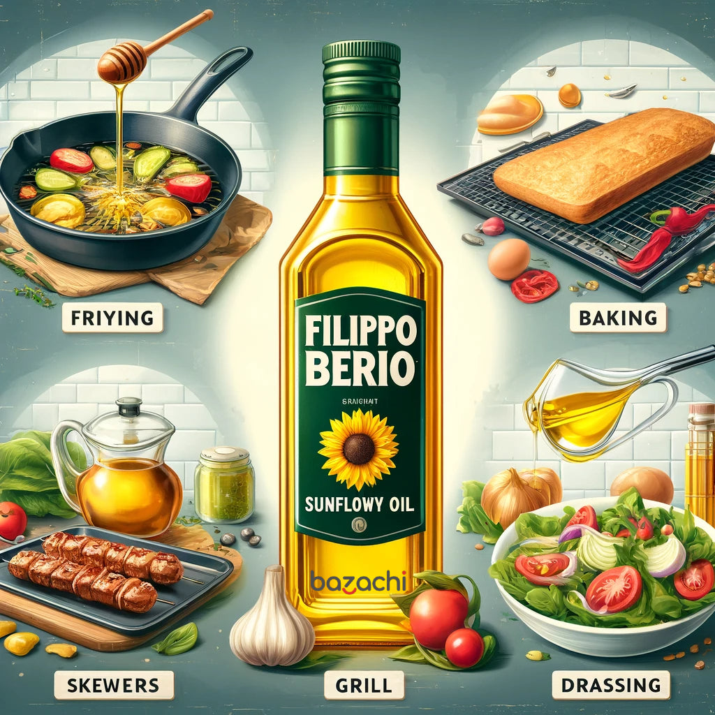Filippo Berio Sunflower Oil, Cooking Oil, 5L x 5 Pack