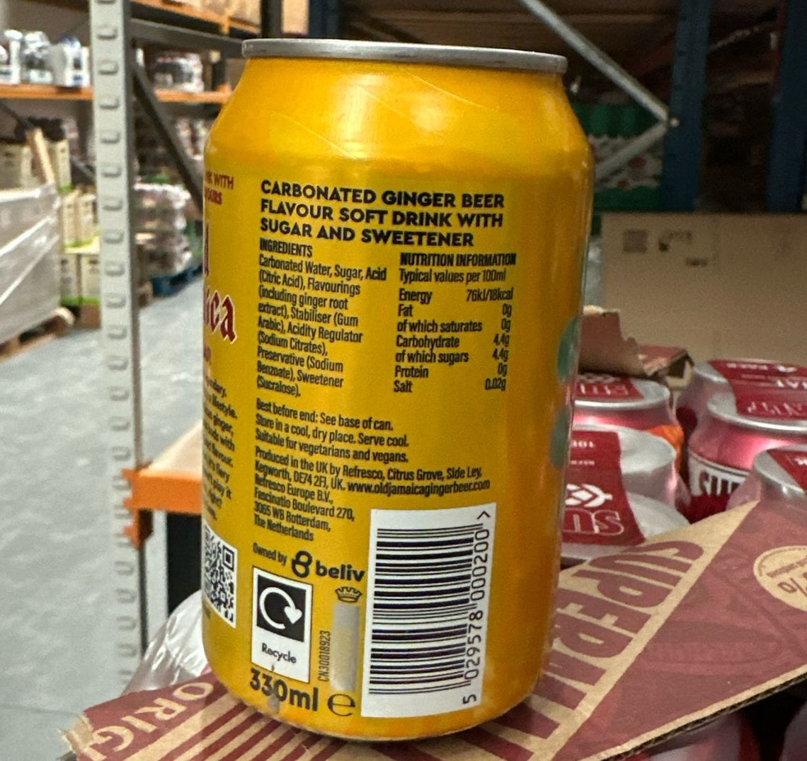 Old Jamaica Ginger Beer Carbonated Soft Drinks, 330ml