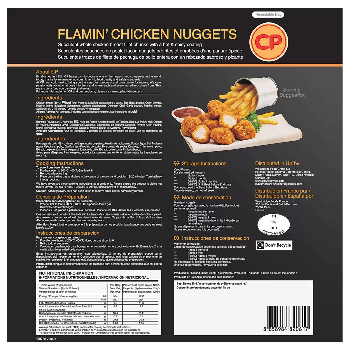Flamin' Halal Chicken Nuggets, 1.5kg