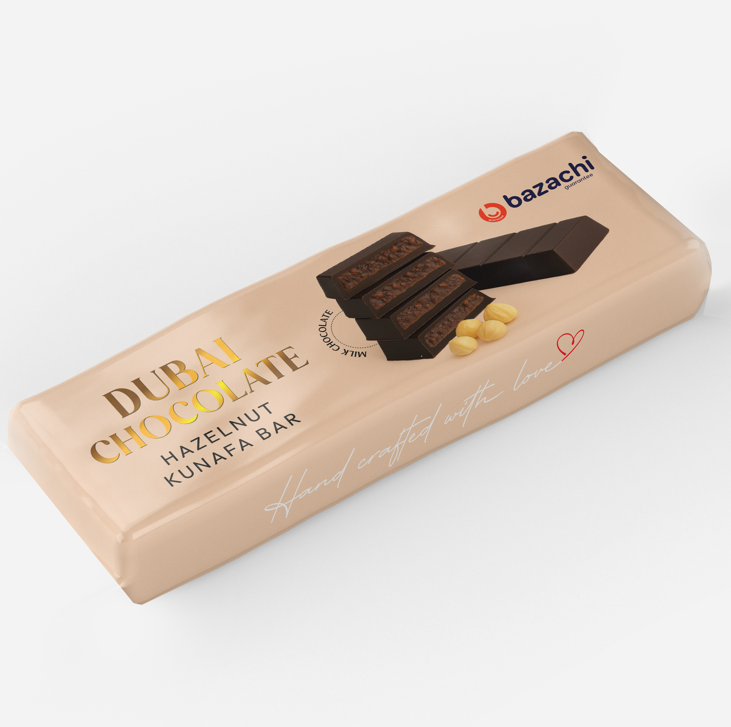 Dubai Chocolate – Hazelnut Kunafa with Milk Chocolate (Handcrafted, 75g)
