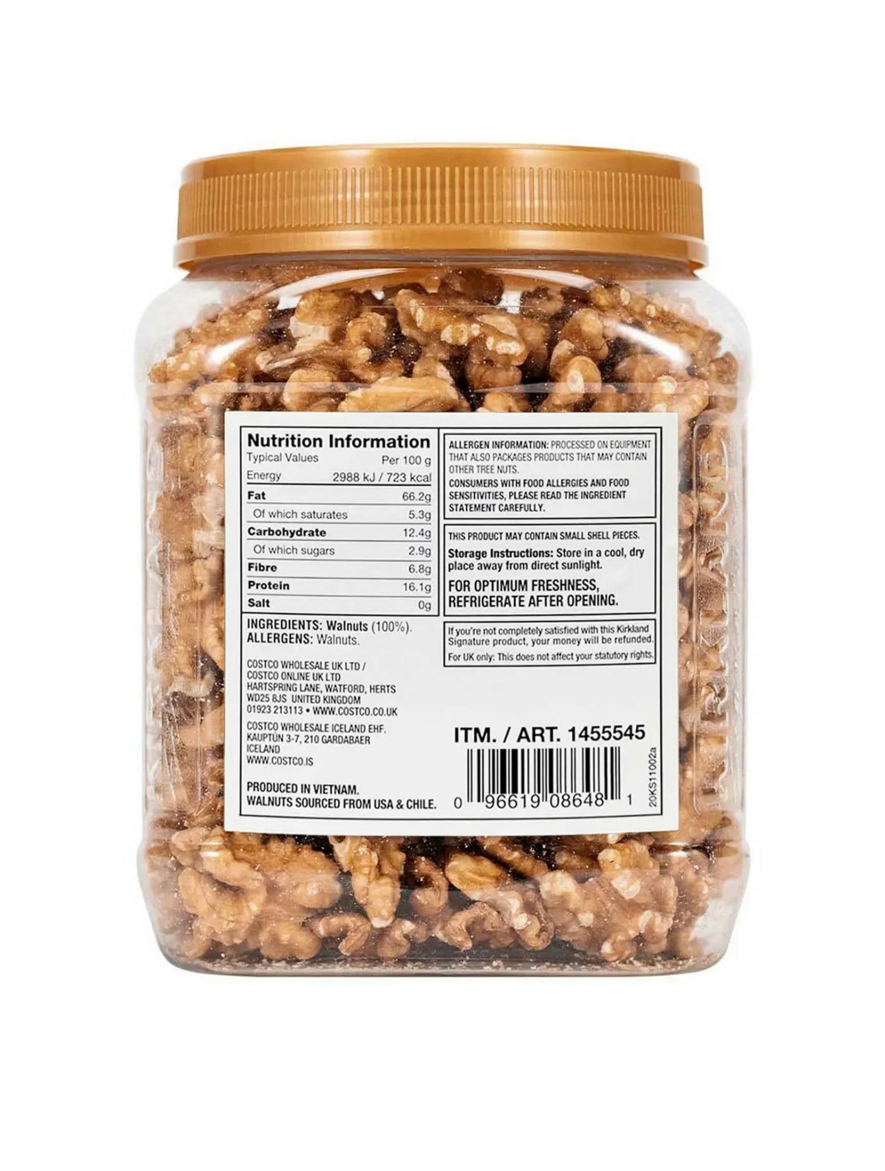 Kirkland Hand-Shelled Snacking Walnut 708g