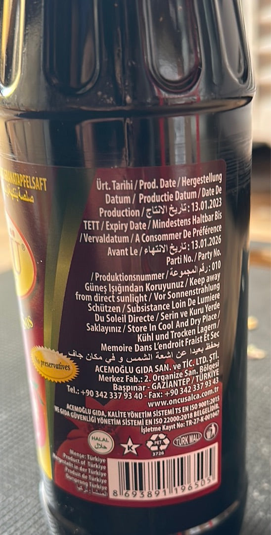 Oncu Pomegranate Salad Dressing Spice Sauce (Nar Eksisi), 330g