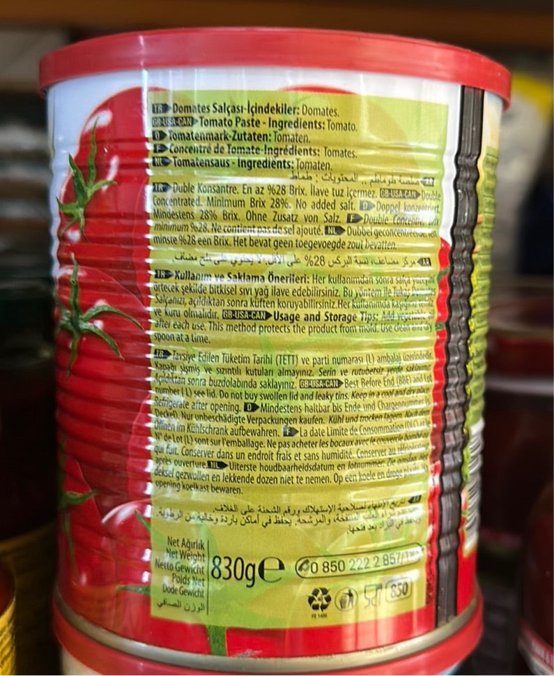 Tukas Tomato Paste - Tomatos Salcasi (830G)