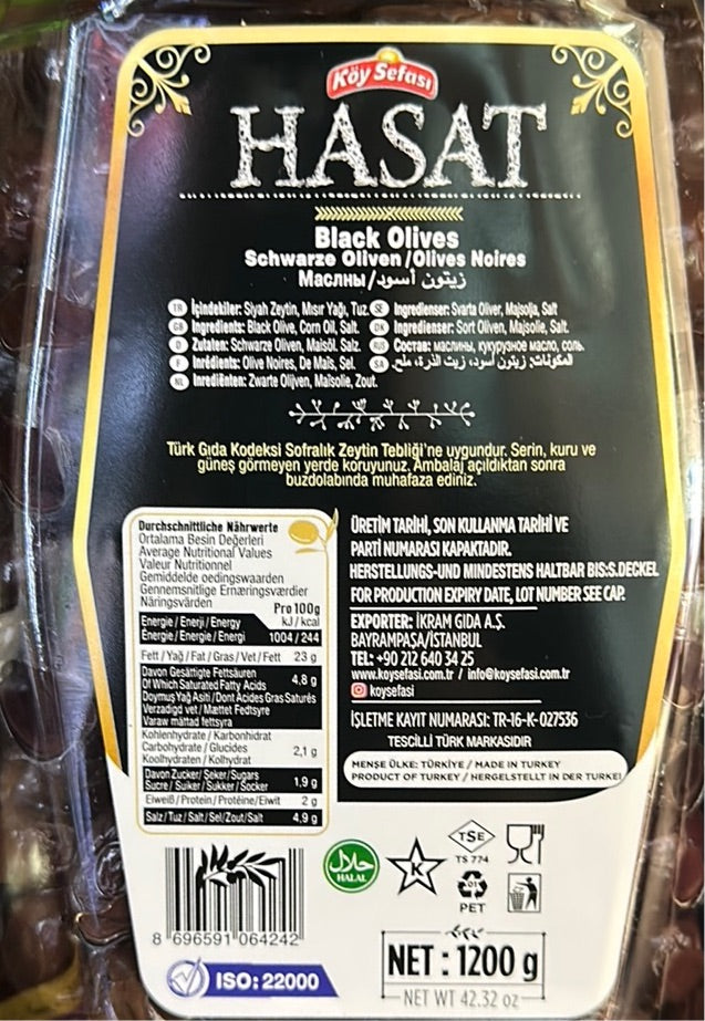 Hasat Koy Sefasi Hasat Natural Black Sele Olive (1200g)