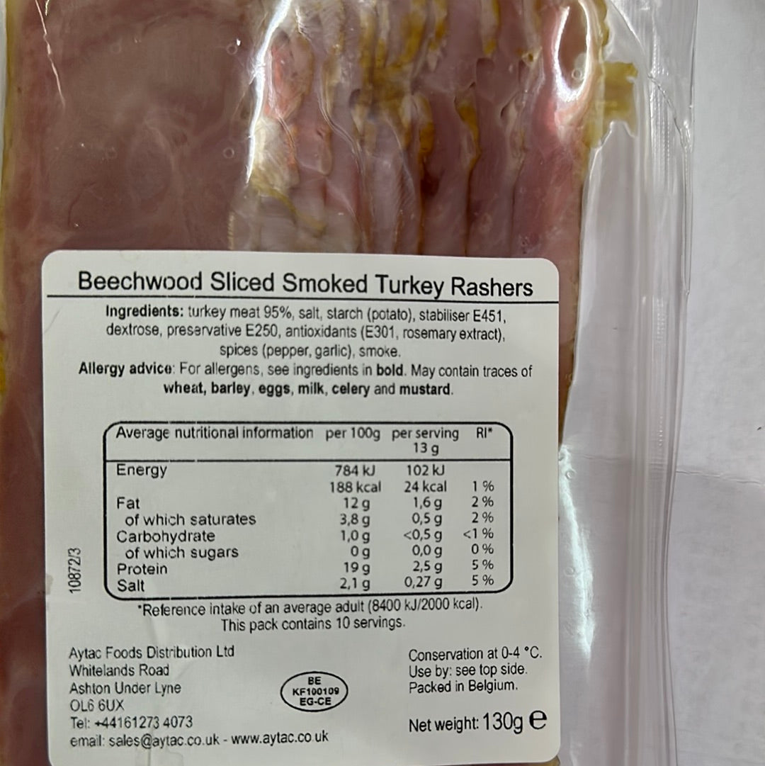 Aynoor Sliced Smoked Turkey Rashers Breast (130G)