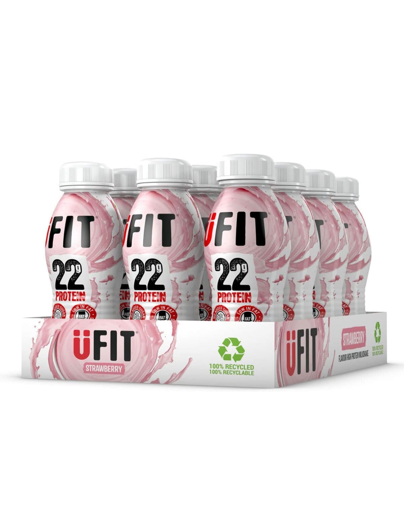 Ufit Vegan 22g High Protein Nat Strawberry Shake 310ml