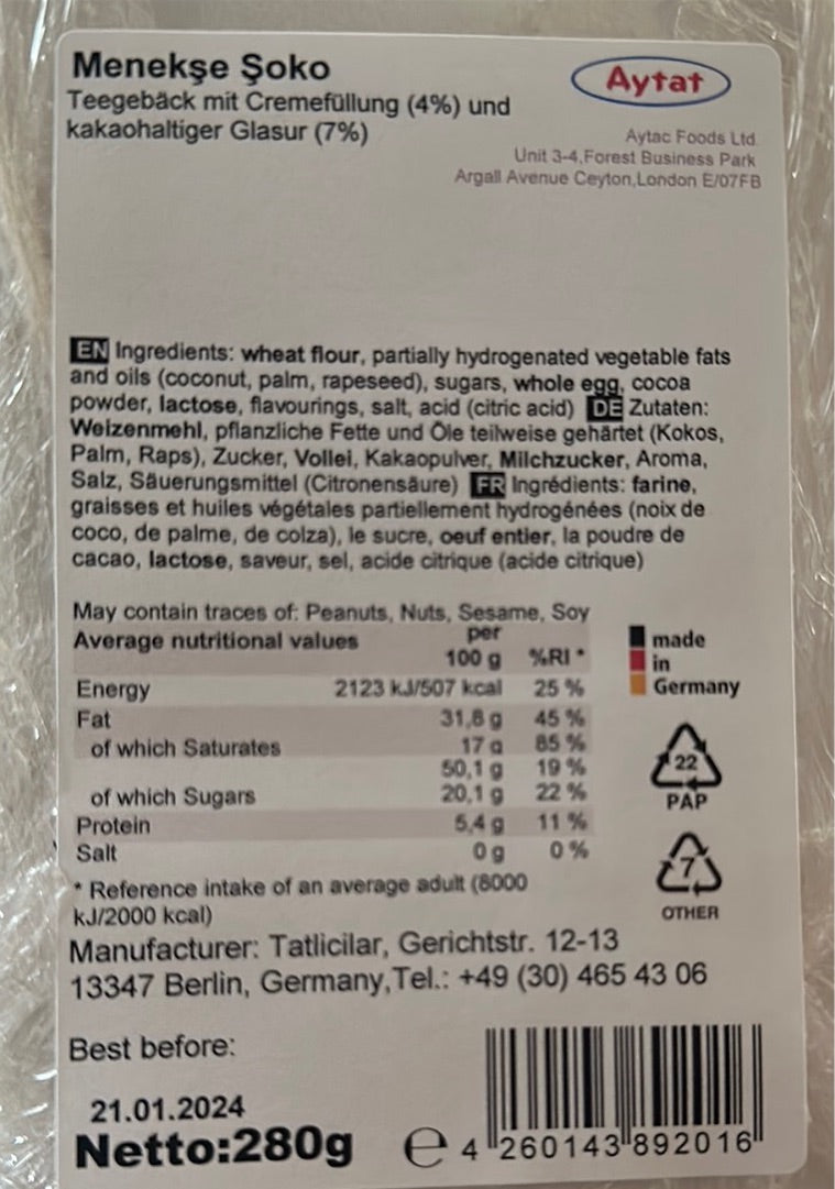Aytat Menekse Soko Halal Cookies - Kurabiye (280G)