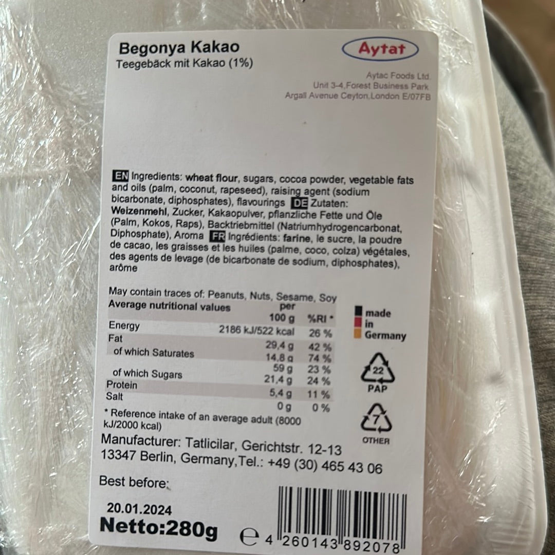Aytat Begonnie Kakao Halal Cookies - Kurabiye (280G)