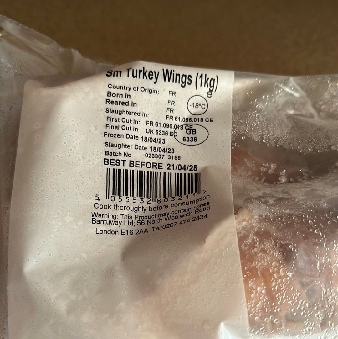 Smoked Frozen Turkey Wings (Halal)- 1kg