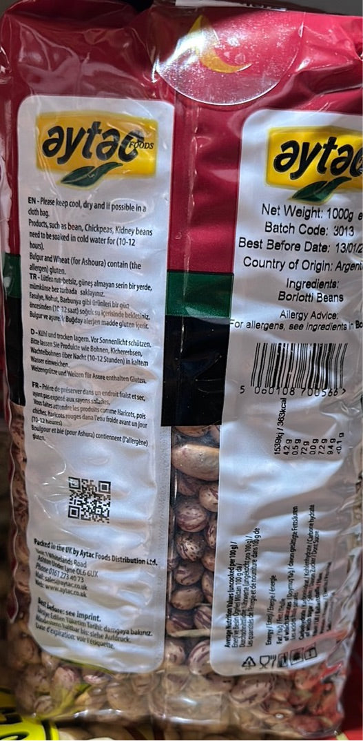 Aytac Borlotti Beans 1 Kg- Fasulye