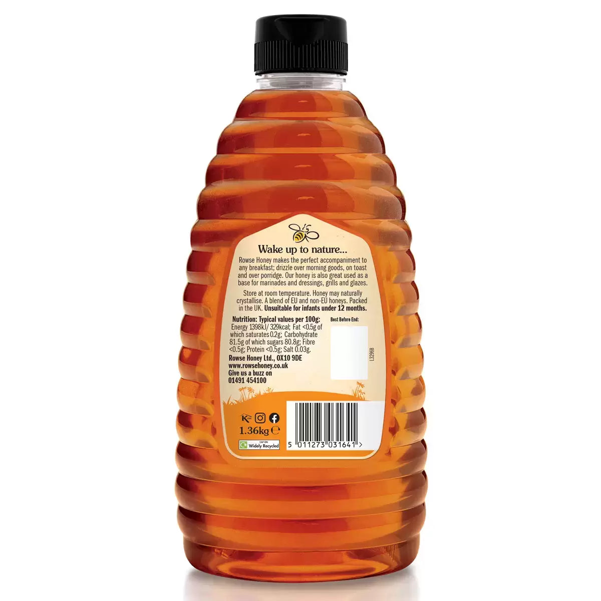 Rowse Blossom Clear Squeezy Honey, 1.36 Kg