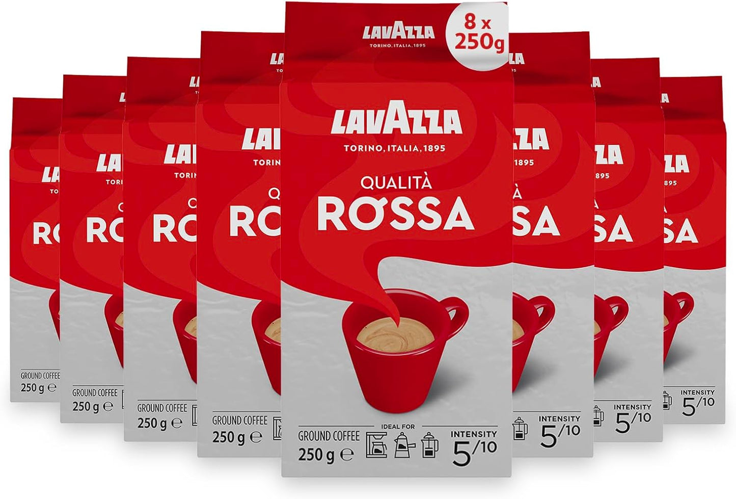 Lavazza Qualità Rossa - Arabica and Robusta Medium Roast Ground Coffee Expresso, 250g