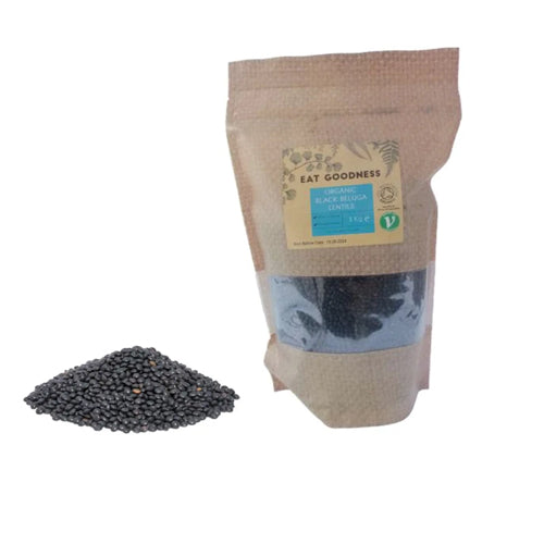 Organic Black Beluga Lentils 1kg GMO Free