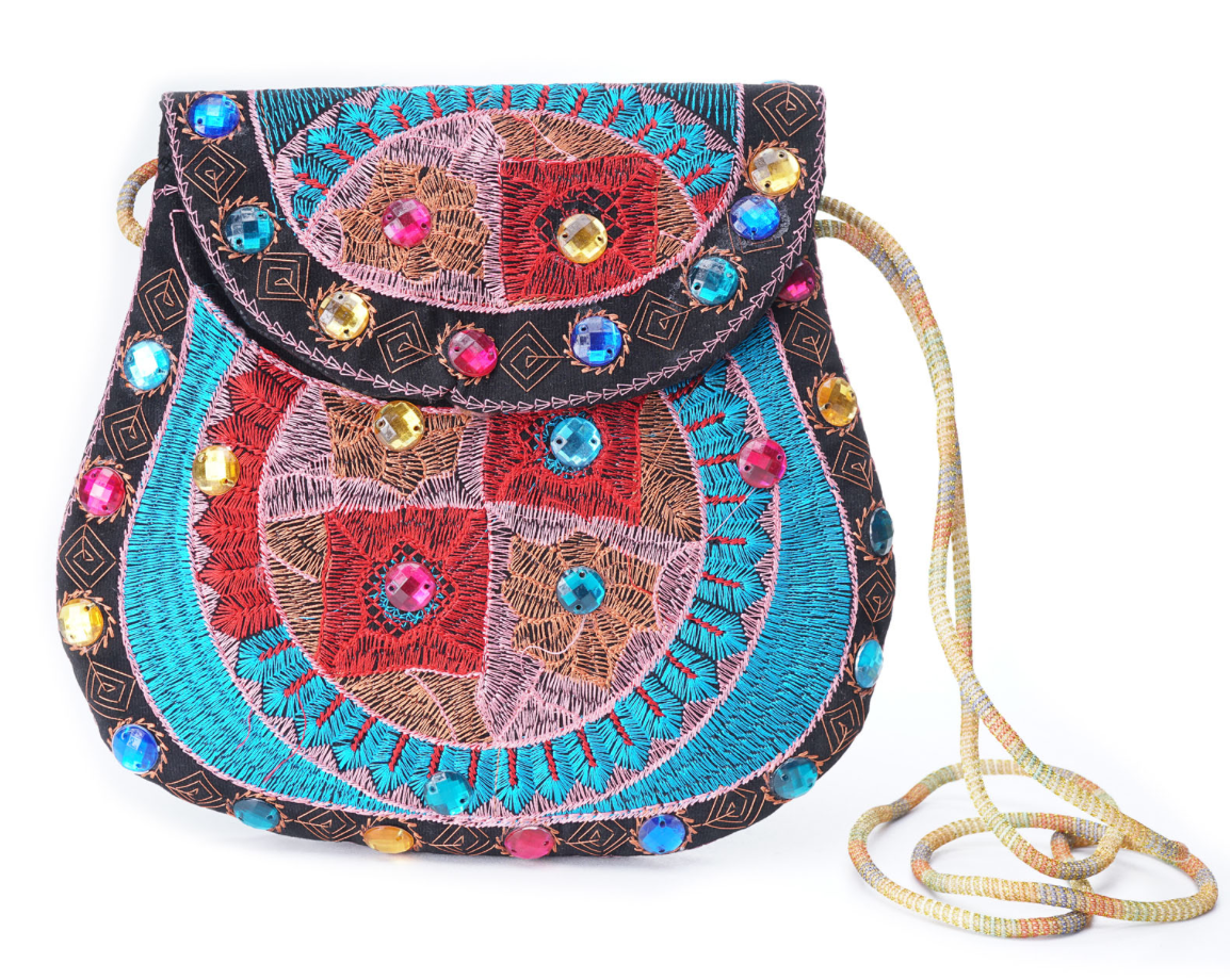 Oval Beaded Women's Crossbody Mini Bag