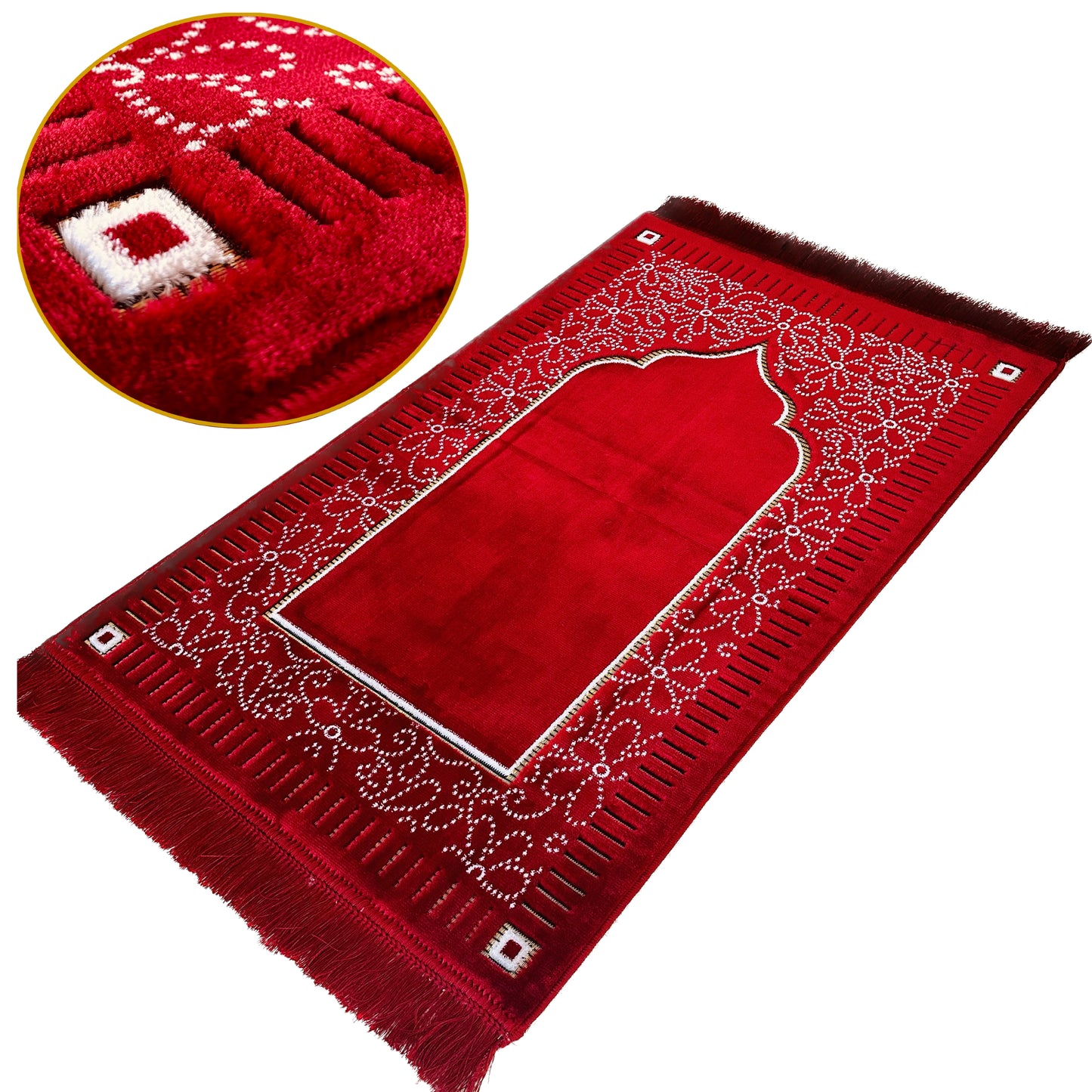 New Mihrab Style Velvet Prayer Mat (750g)