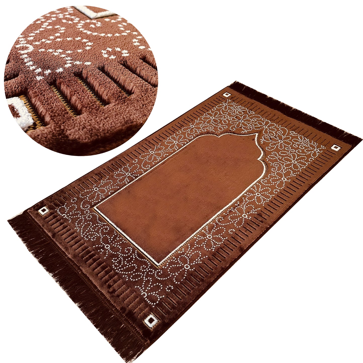 New Mihrab Style Velvet Prayer Mat (750g)