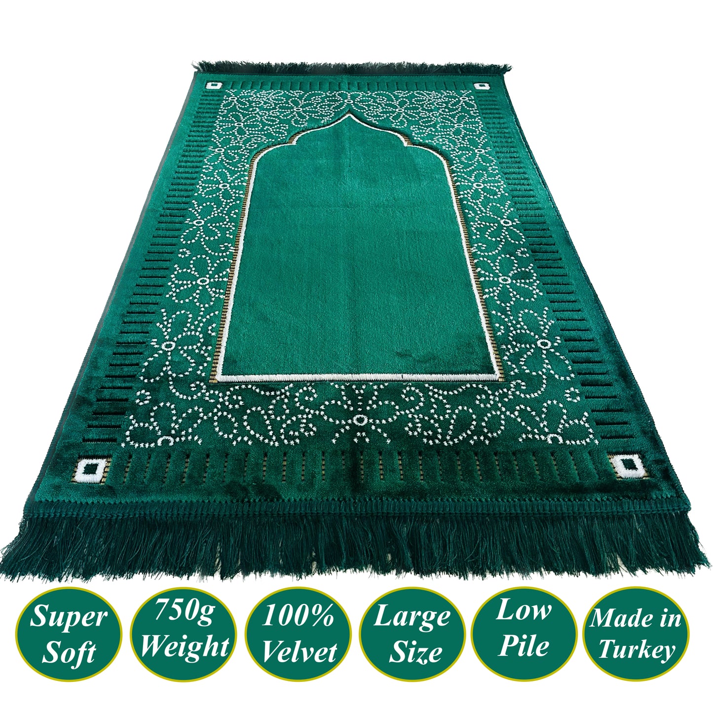 New Mihrab Style Velvet Prayer Mat (750g)