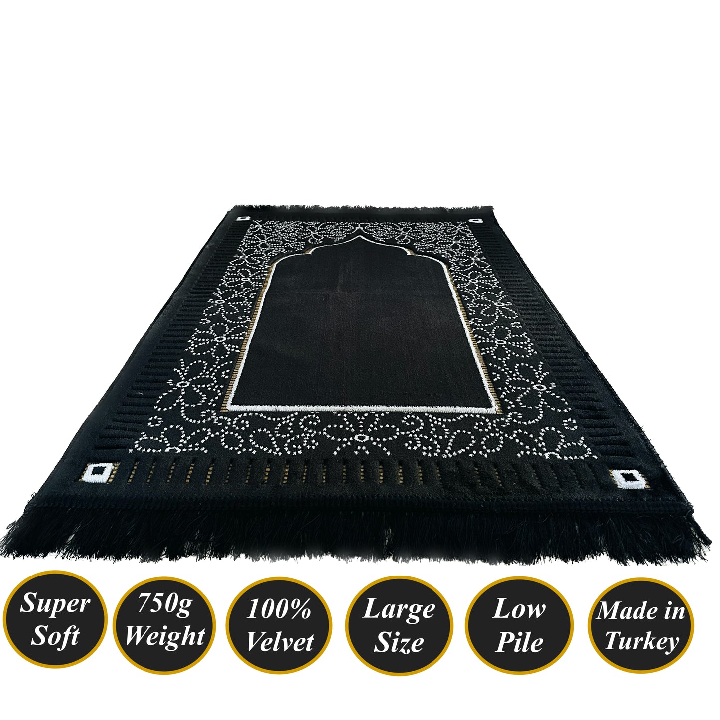 New Mihrab Style Velvet Prayer Mat (750g)