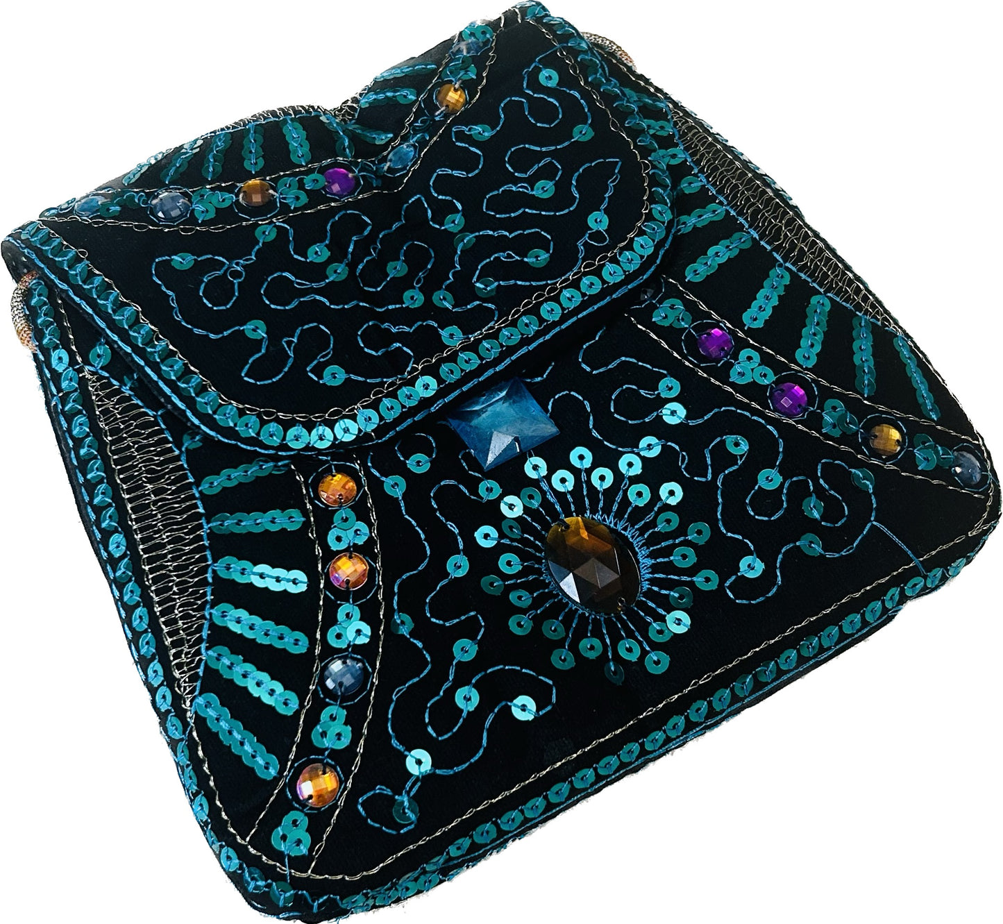 Oval Beaded Women's Crossbody Mini Bag