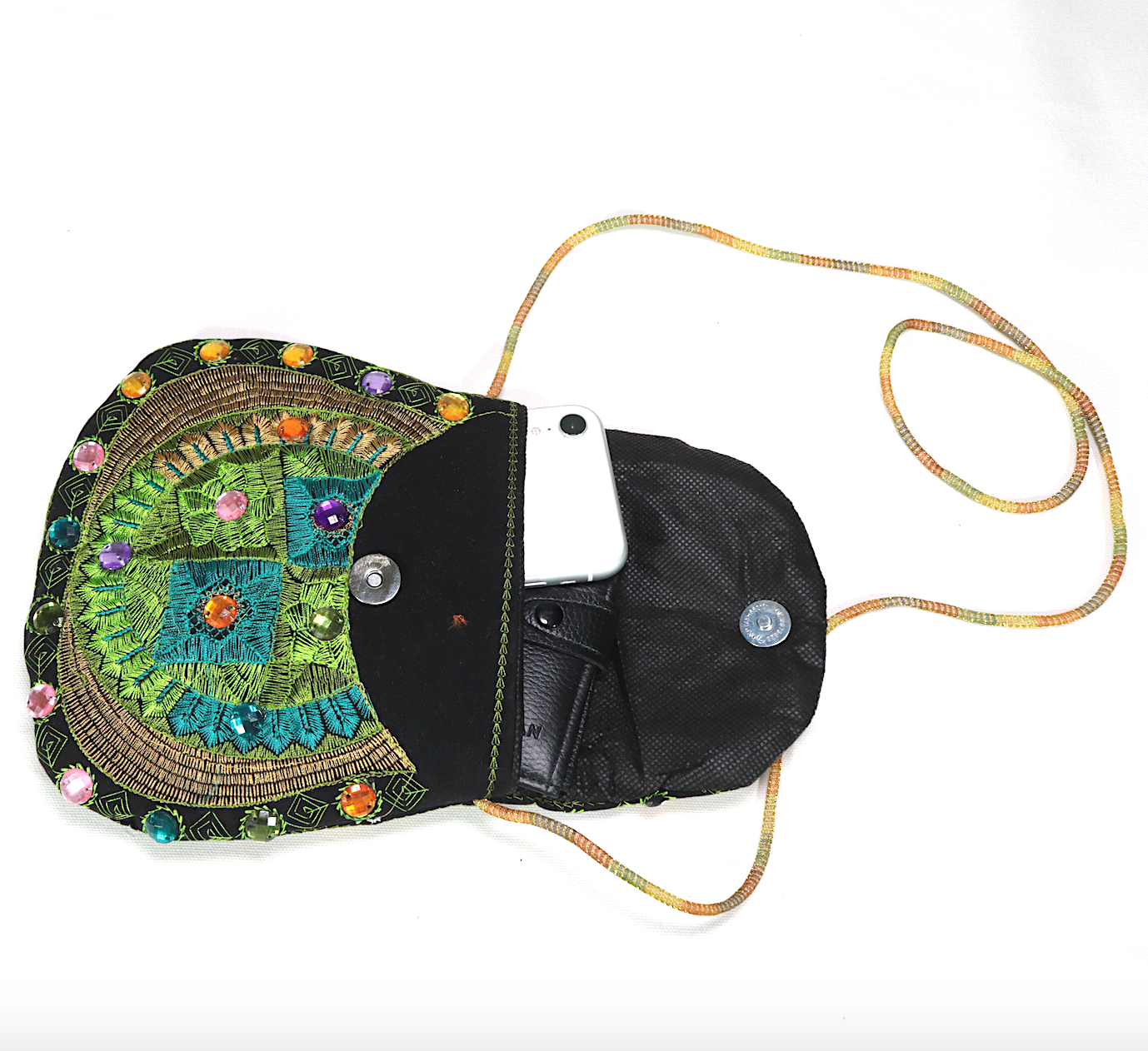 Oval Beaded Women's Crossbody Mini Bag