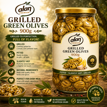 Alan Green Grilled Olives ( Yesil Izgara Zeytin) 900g