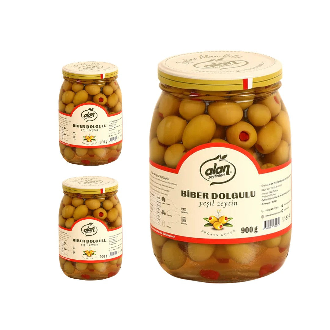 Alan Pepper Stuffed Green Olives  (Biber Dolgulu) 900g