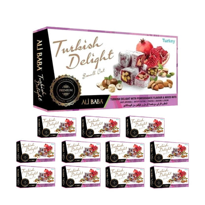 Ali Baba Turkish Delight with Pomegranate Flavour & Mixed Nuts (Nar Aromali Karisik Lokum) 350g