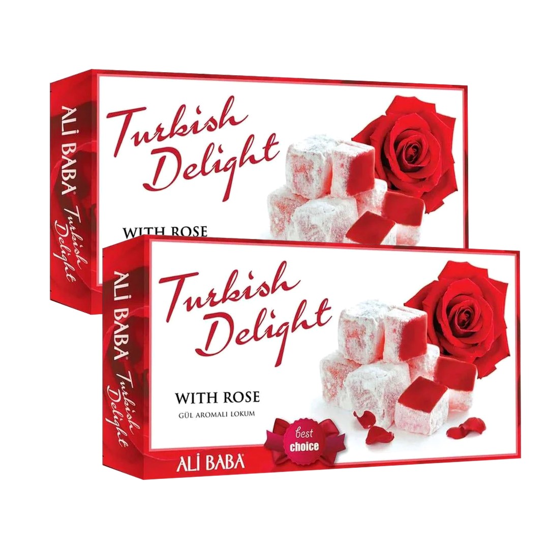 Ali Baba Turkish Delight with Rose (Gul Aromali Lokum) 350g