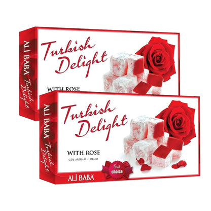 Ali Baba Turkish Delight with Rose (Gul Aromali Lokum) 350g