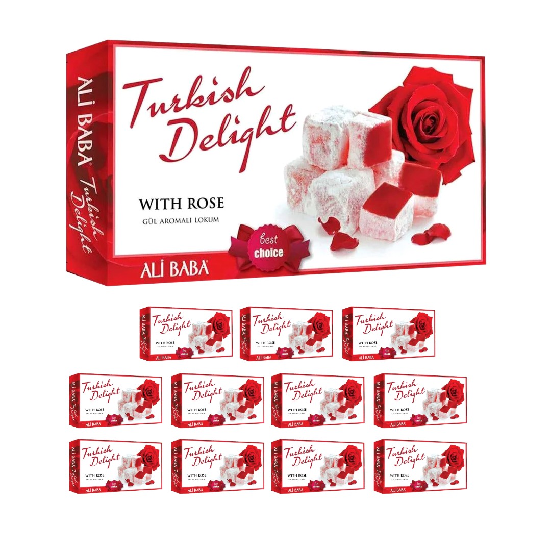 Ali Baba Turkish Delight with Rose (Gul Aromali Lokum) 350g