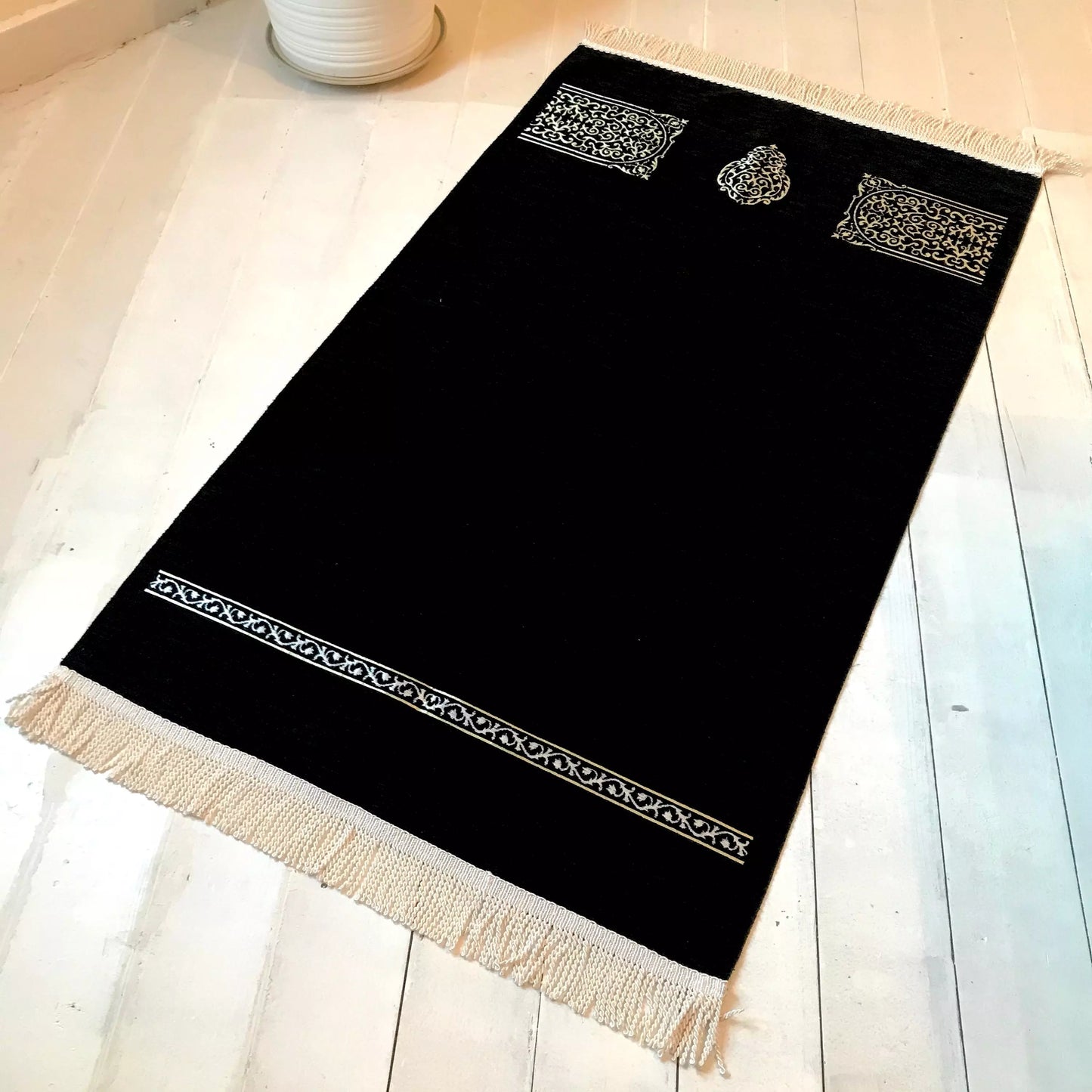 Kaaba Curtain Patterned Prayer Rug with a Gift Bag
