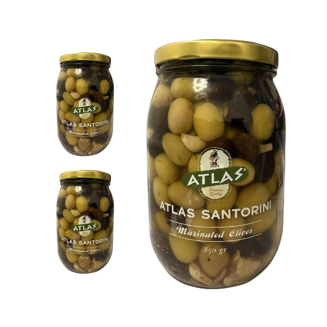 Atlas Santorini Marinated Olives  (Santorini Yeşil Zeytin) 850g