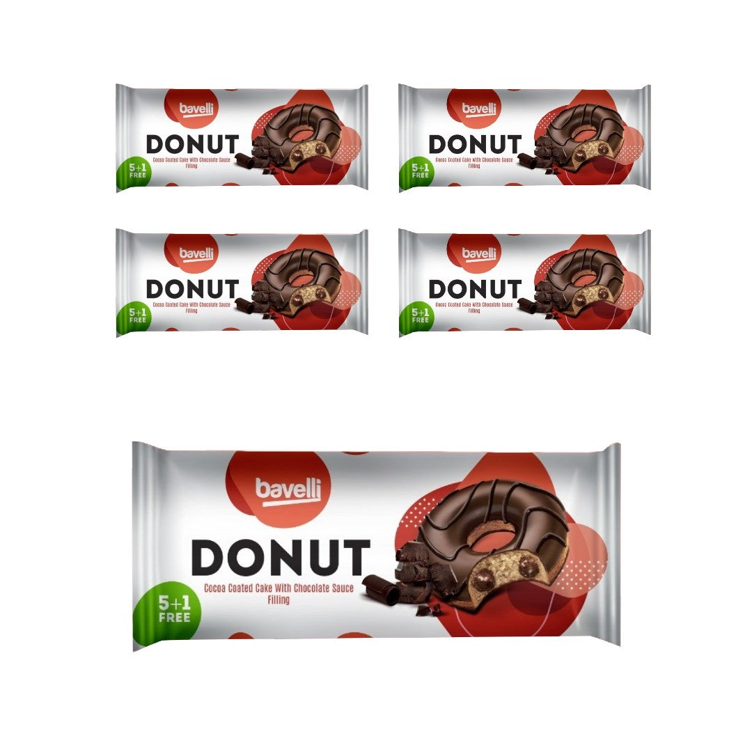 Bavelli Chocolate Glazed Donuts with Chocolate Cream Filling 240g